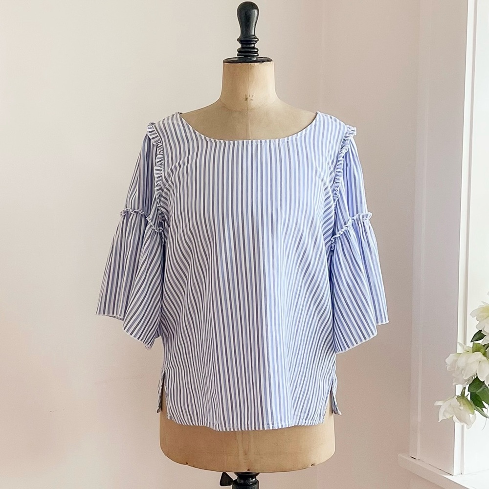 Cottagecore Seven7 Top With Ruffle Sleeves Size Large